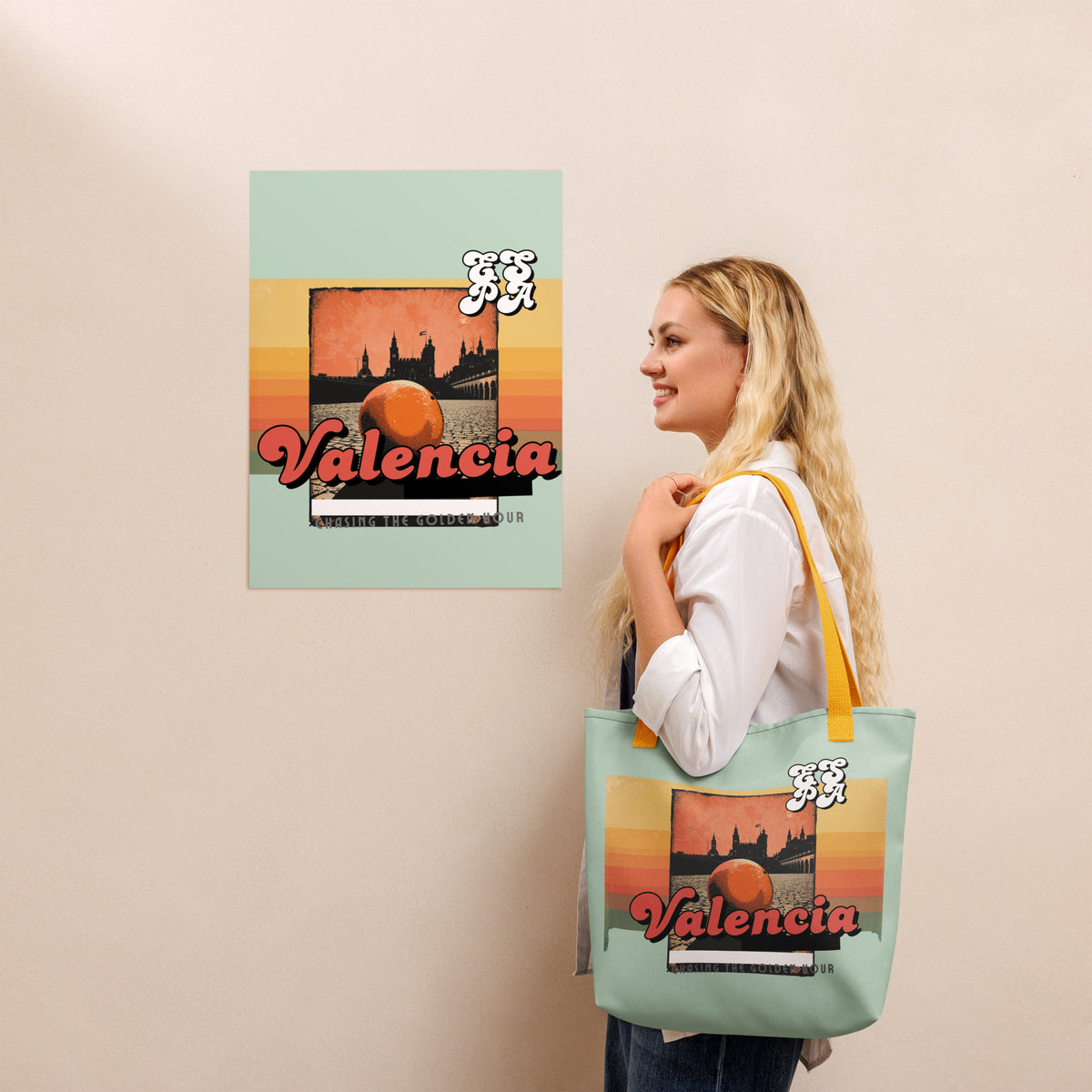 Valencia Tote Bag — The Golden Hour | The Welcome Collection · Roamkin