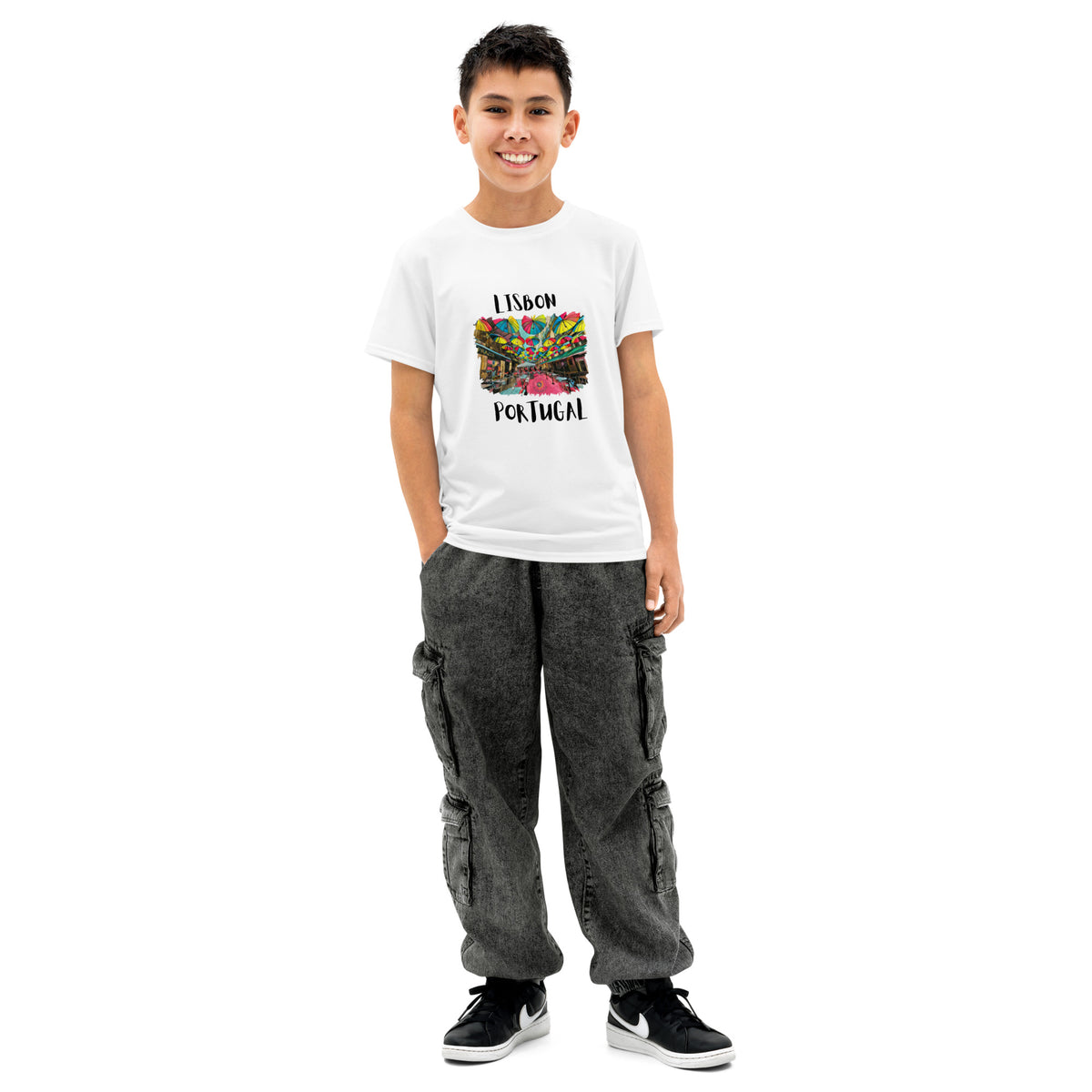 The Roamkin Kids Lisbon Portugal Unisex Crew Neck T-shirt Europe Edit