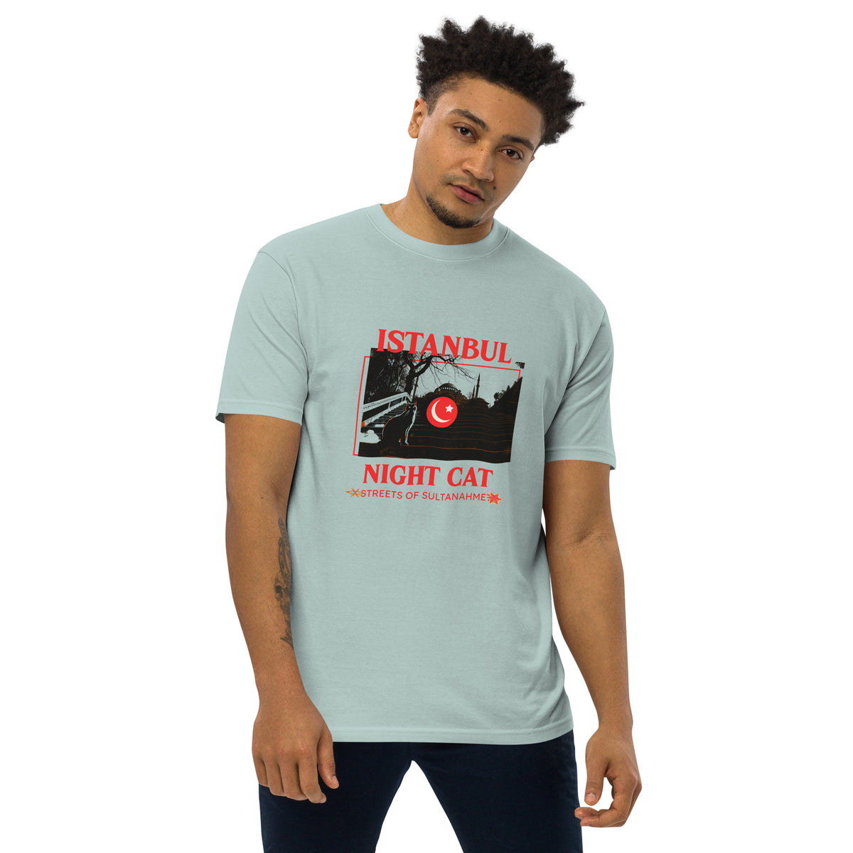 Men’s Istanbul Tee — Night Cat | The Welcome Collection · Roamkin