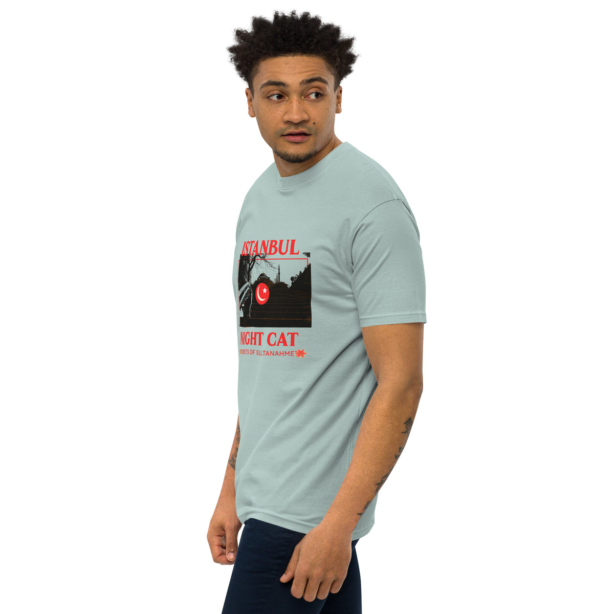Men’s Istanbul Tee — Night Cat | The Welcome Collection · Roamkin