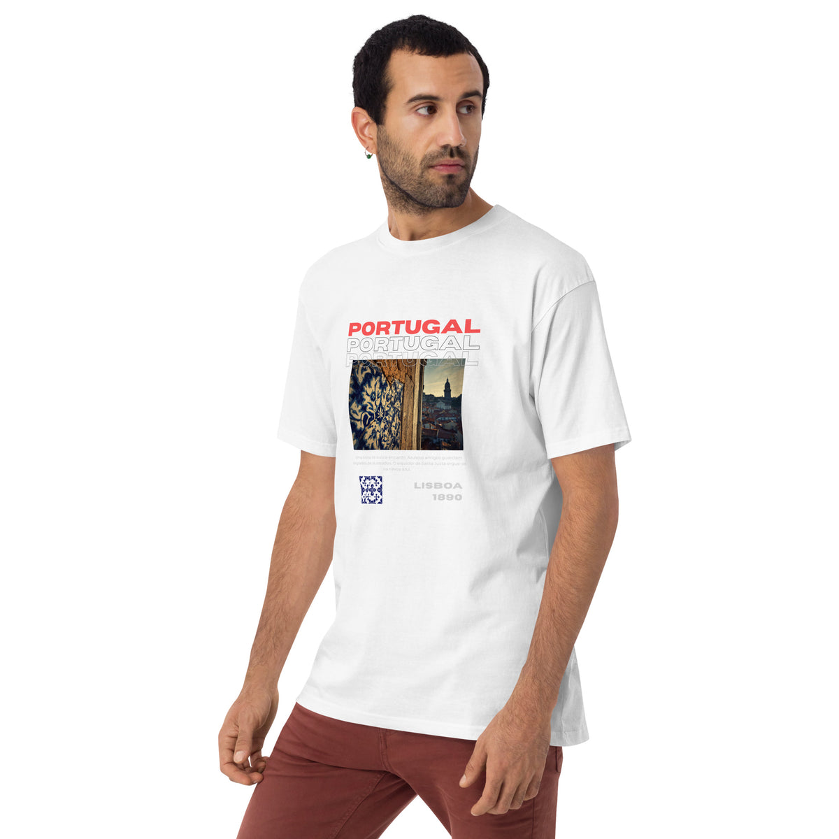 Men’s Portugal Tee — The Azulejo | The Welcome Collection · Roamkin