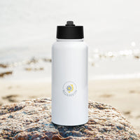 Roamkin Official Logo Stainless steel water bottle with a straw lid