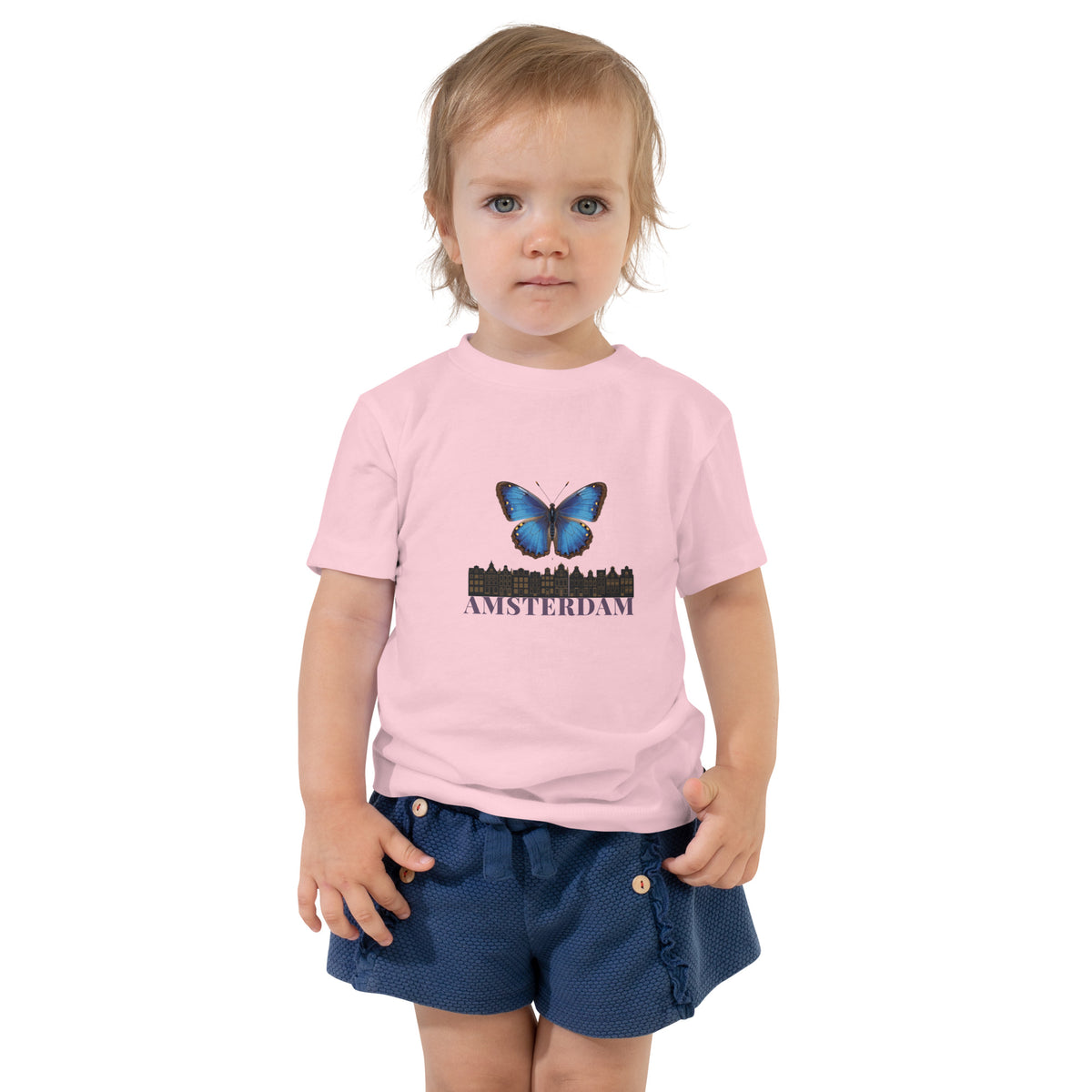 Toddler Large Blue Butterfly Amsterdam Tee — Local Wings City | Roamkin Kids